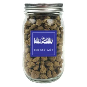 Square Magnet Pint Jar with 7 oz Dog Treats, 2" x 2", Full-Color Imprint