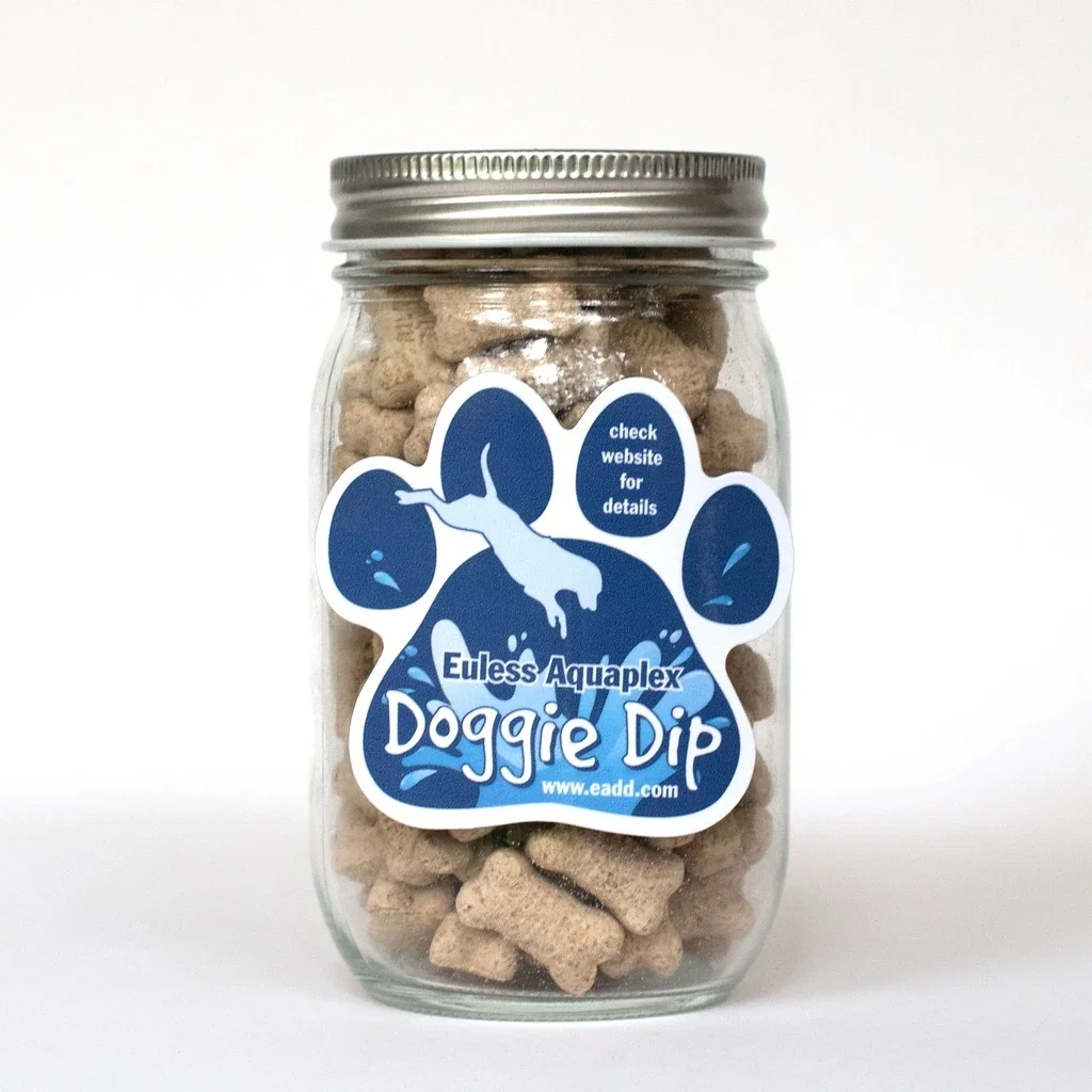Pint Jar with Paw Magnet Pet Fill — Clear,Candy Fill: Mini Dog Bones