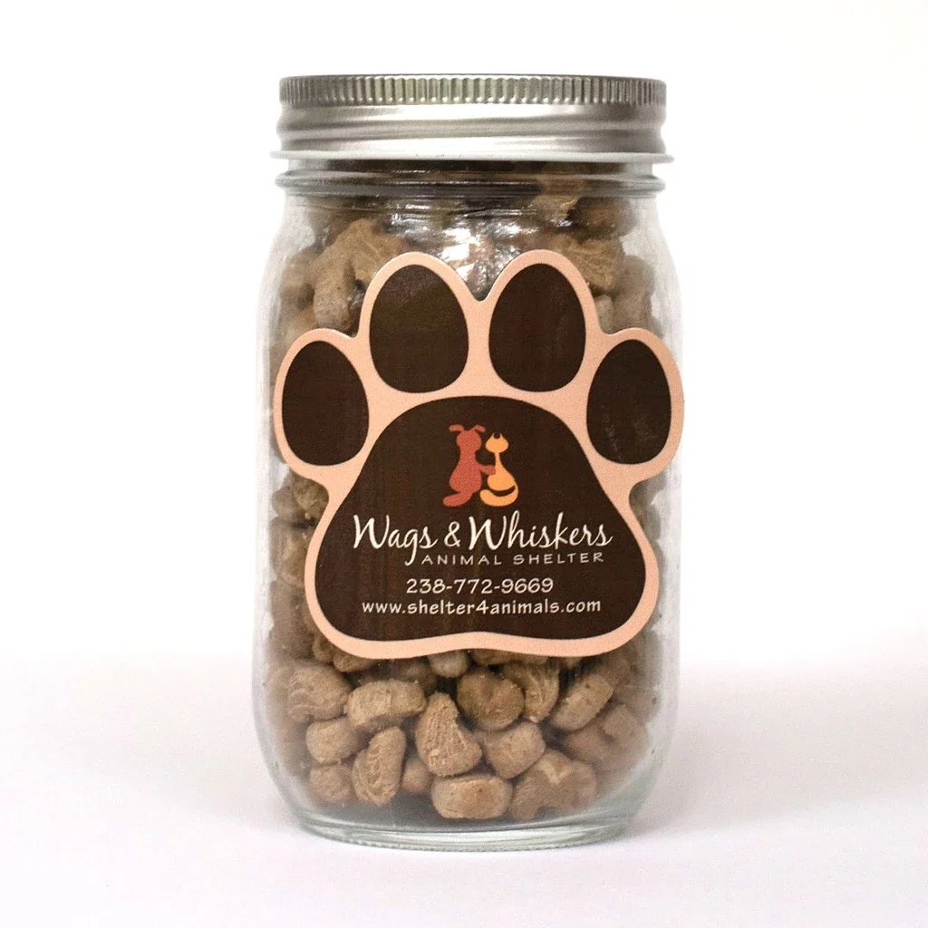Pint Jar with Paw Magnet Pet Fill — Clear,Candy Fill: Cat Treats — view 2