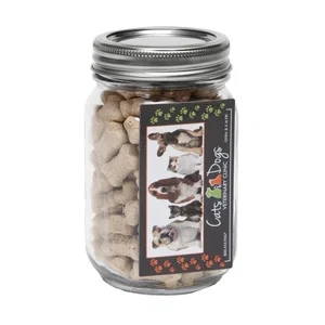 Rectangle Magnet Pint Jar with Pet Treats, 3.5" x 2", Full-Color Imprint