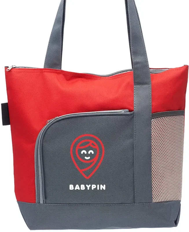 Custom Pioneer Two-tone Tote Bags with 2 Color Imprint — view 3