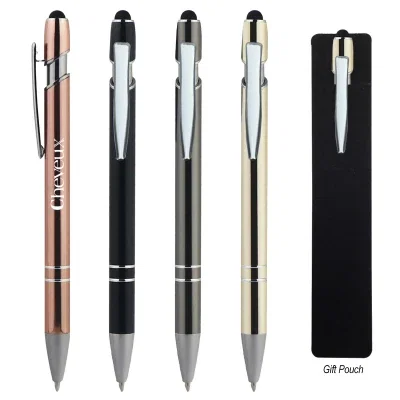 Black pen with the stylus end facing up