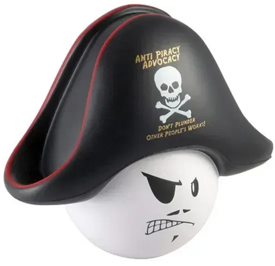 Custom Pirate Mad Cap Stress Reliever, pirate-hat promotional foam squeeze toy with branded logo space