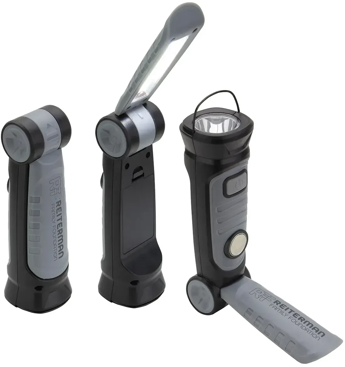 Pivot Adjustable COB Worklight, a custom branded work light with rotating panel, angled view
