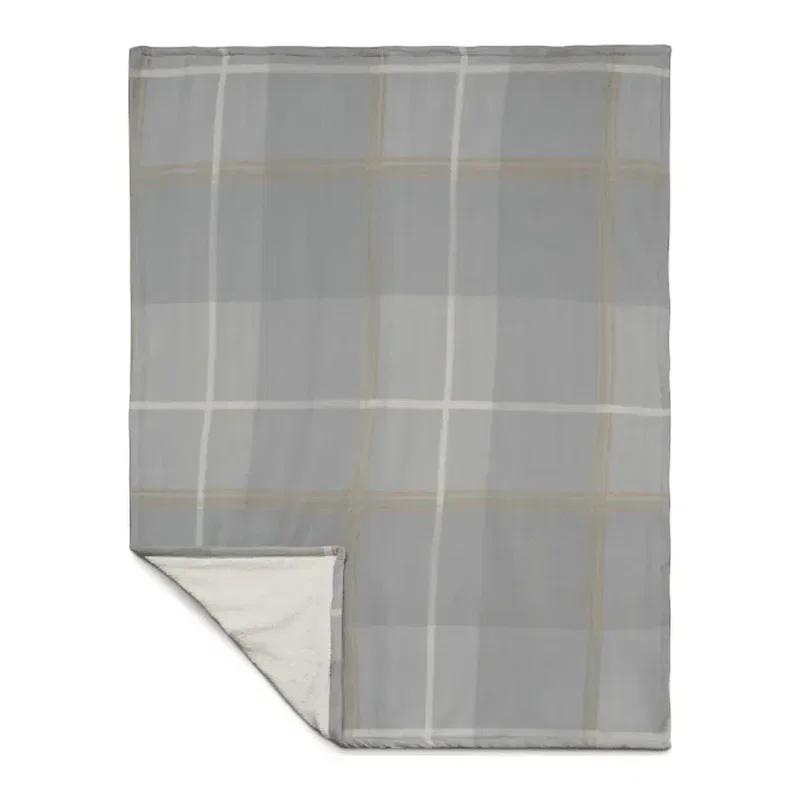 Custom Embroidered Plaid Fleece Sherpa Blanket - 50" x 60" — view 14