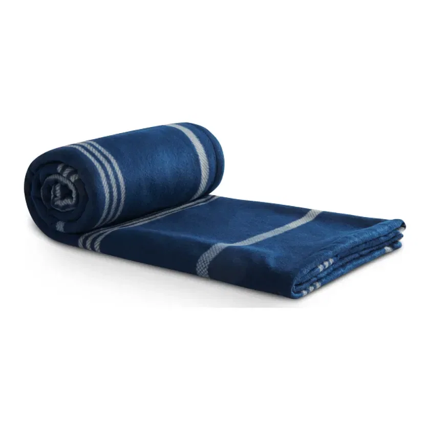 Custom Embroidered Plaid Fleece Sherpa Blanket - 50" x 60" — view 2