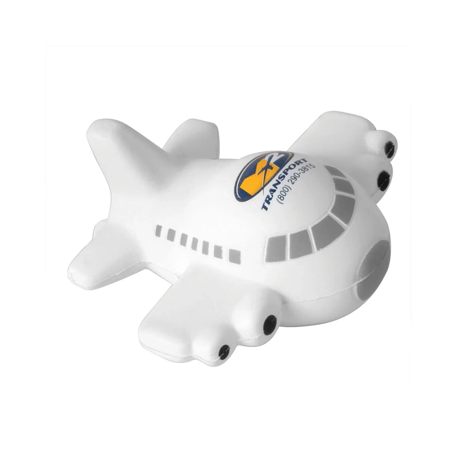 Personalized Plane Stress Ball — White — view 2