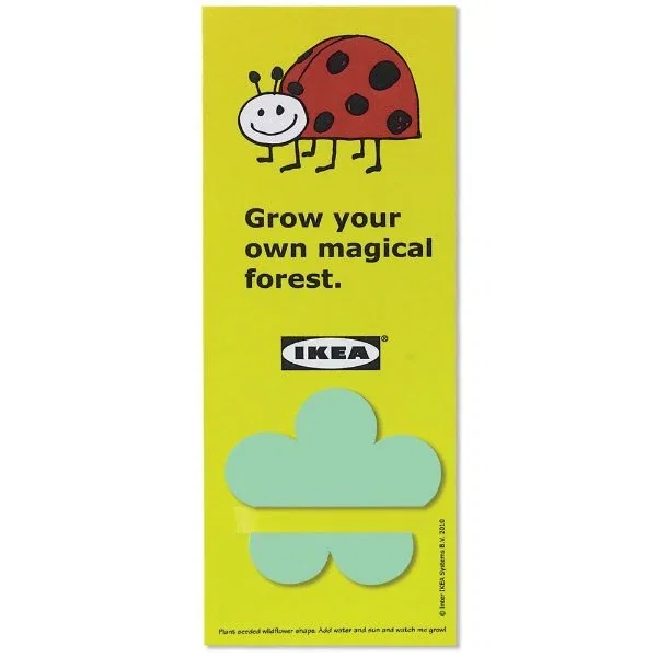 Plant-a-Shape herb seed bookmark, full-color bookmark with seeded paper shape