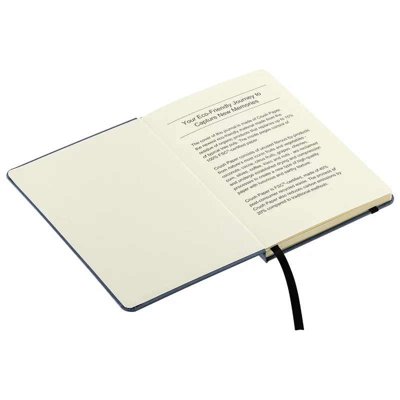Promotional Plantation Fruit & Nut Pulp Paper Journal on a desk, branded journal lifestyle shot