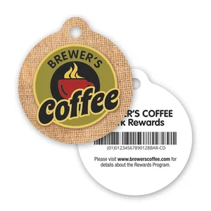 Round Plastic Key Tag, 1.81" x 1.99", Full-Color Imprint Both Sides