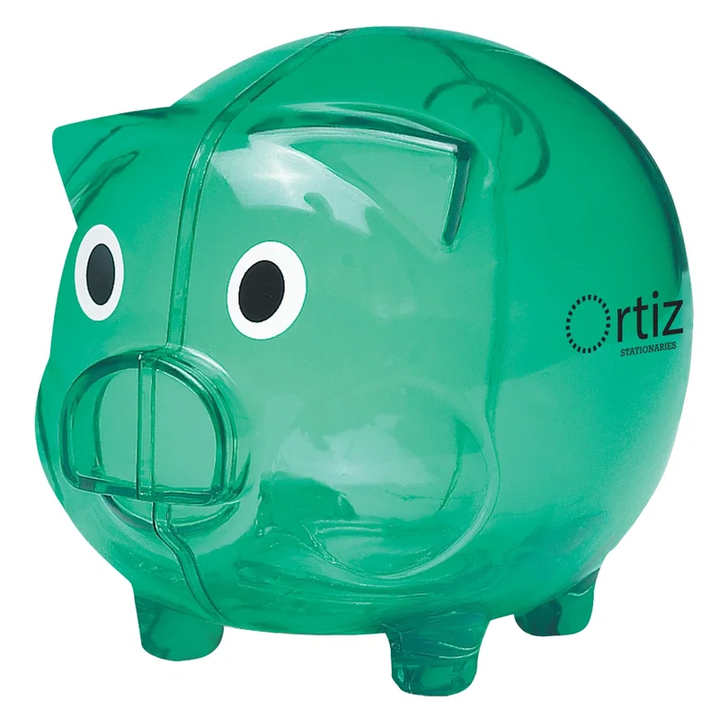 Logo Plastic Piggy Bank — view 3
