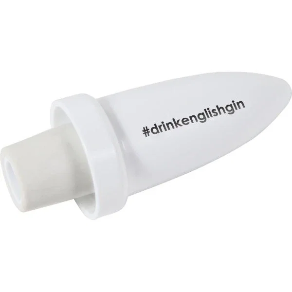 Plastic wine bottle pour spout cap detail, close-up of sealing top