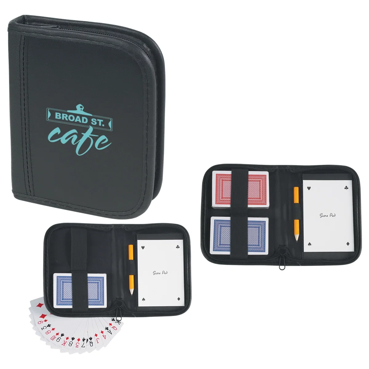 Closed case shown from the front at actual size