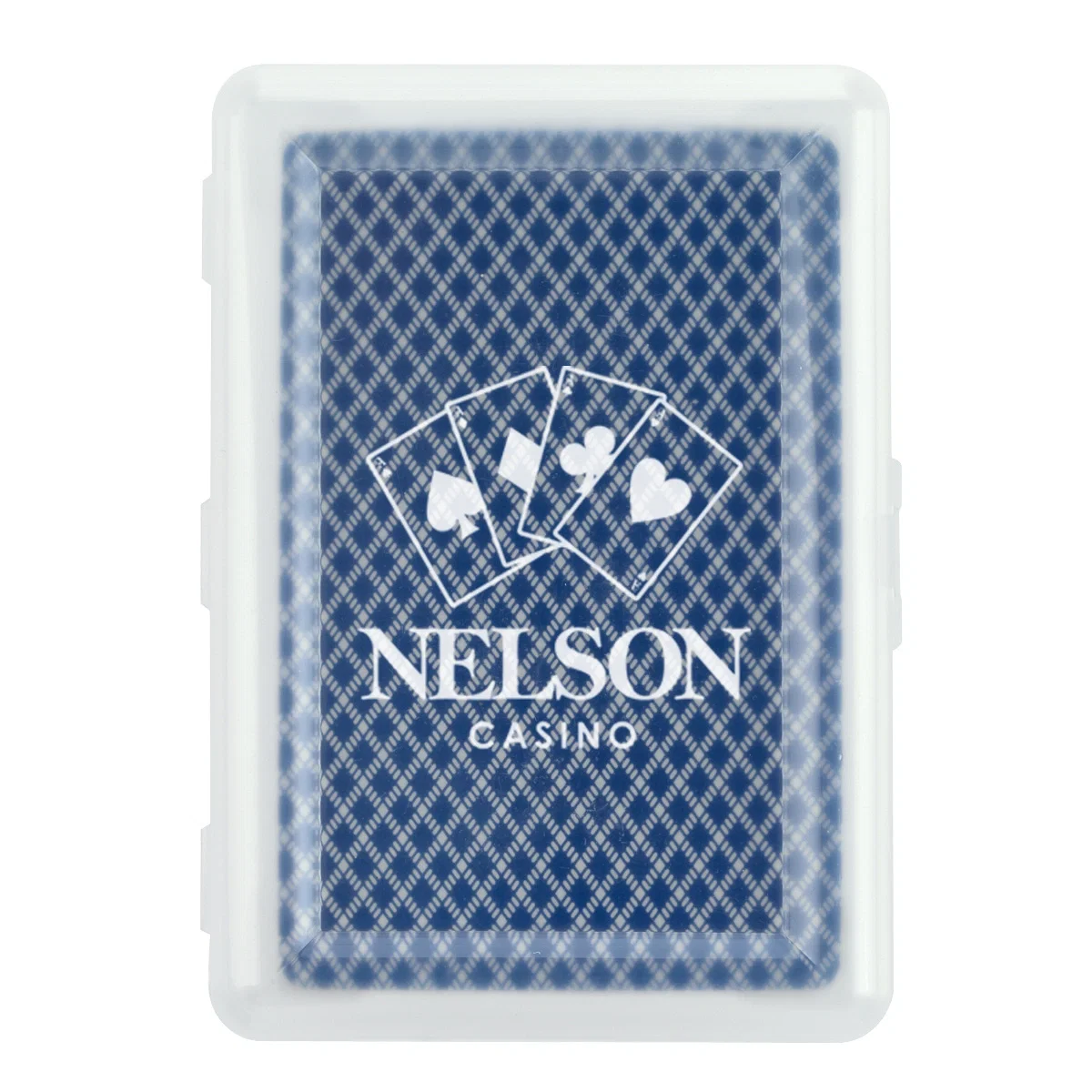 Deck of playing cards inside a frosted clear case