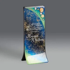 Glass Award Hand-Painted and Signed by the Artist