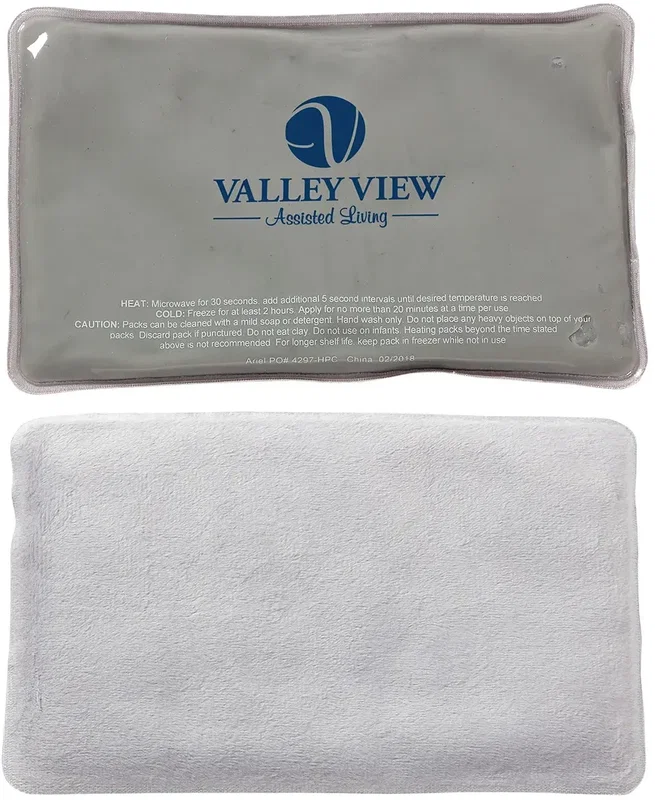 Promotional ComfortClay large hot/cold pack angled view of plush texture