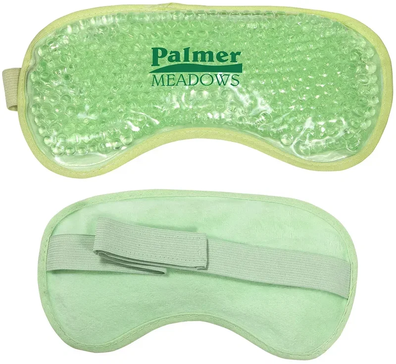 Color options of the branded plush Aqua Pearls hot and cold eye mask for spa giveaways