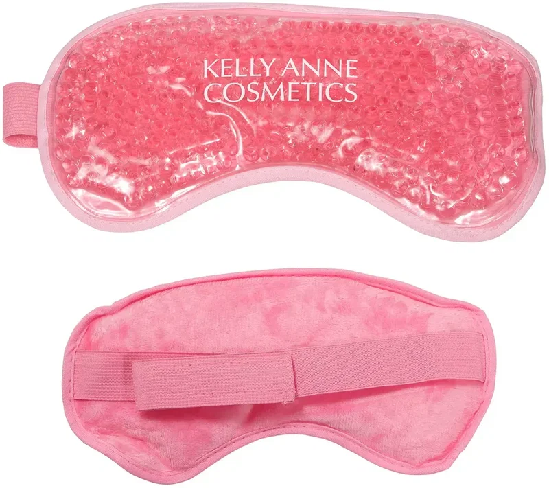 Aqua Pearls plush eye mask warmed for soothing therapy, a custom promotional wellness gift