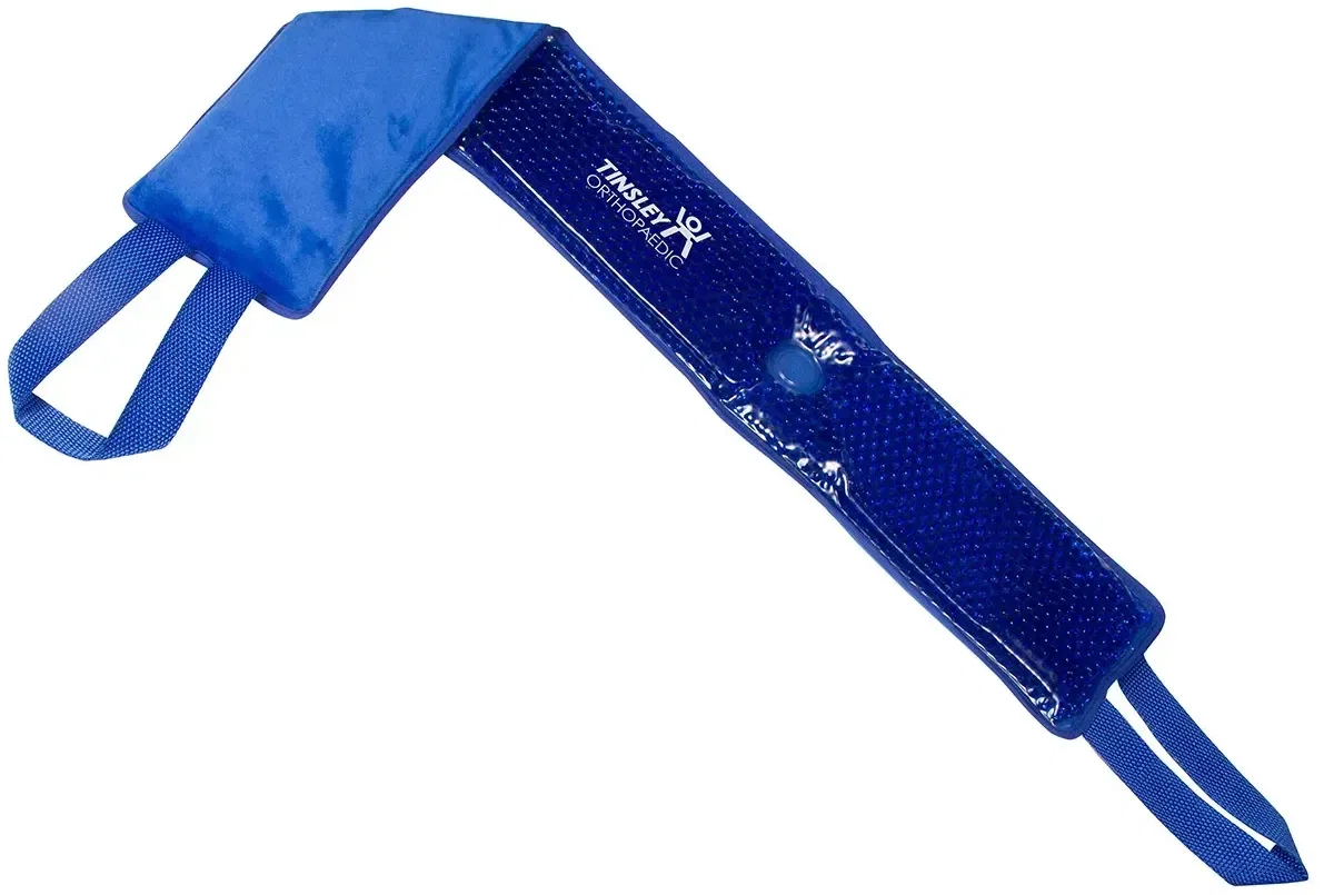 Plush Loop-Strap Hot/Cold Wrap, custom promotional therapy wrap plush side with loop straps and logo