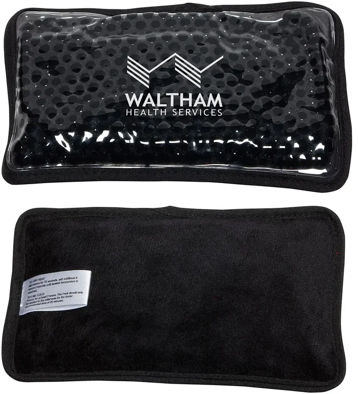 Branded Plush Mini Hot/Cold Pack showing the pearl-bead fill side