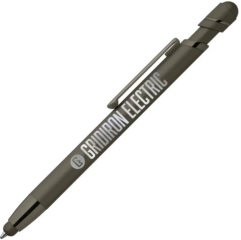 Custom Pluto Softy Metallic Pen with Stylus — view 2