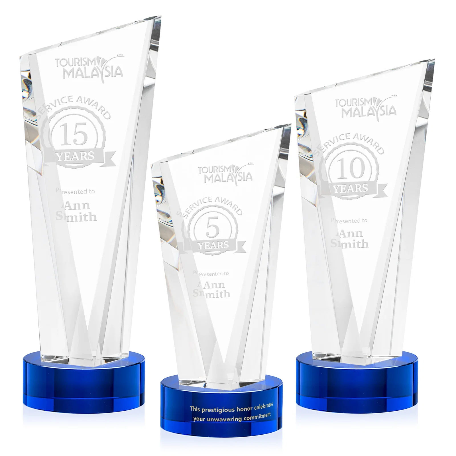 Personalized Slant-Top Optical Crystal Award with Optional Base Engraving, awards for corporate award ceremonies