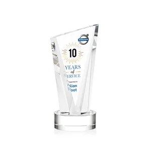Slant-Top Optical Crystal Award with Optional Base Engraving