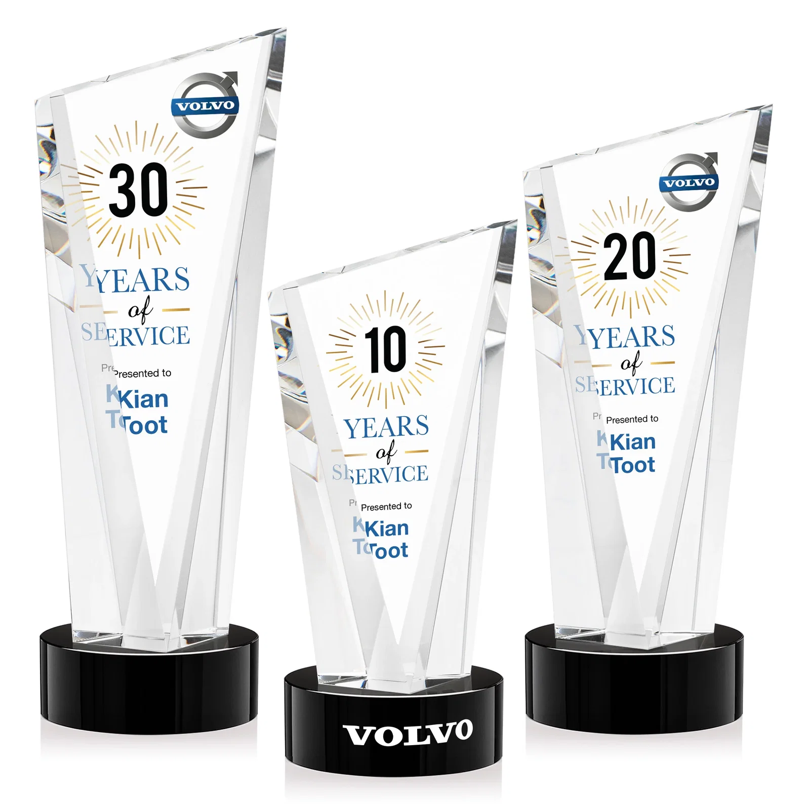 Promotional Slant-Top Optical Crystal Award with Optional Base Engraving, awards for corporate award ceremonies