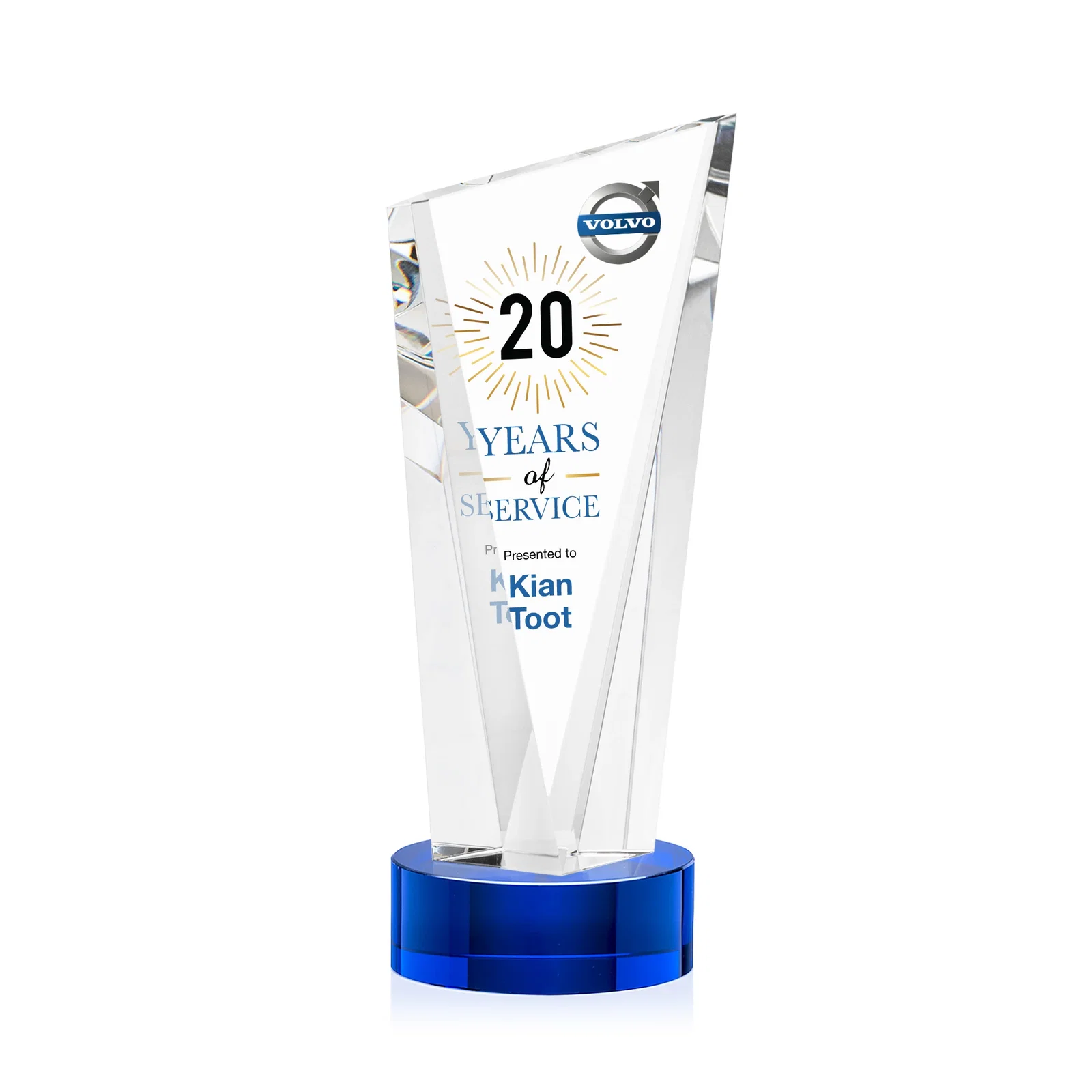 Promotional Slant-Top Optical Crystal Award with Optional Base Engraving, awards for graduation ceremonies