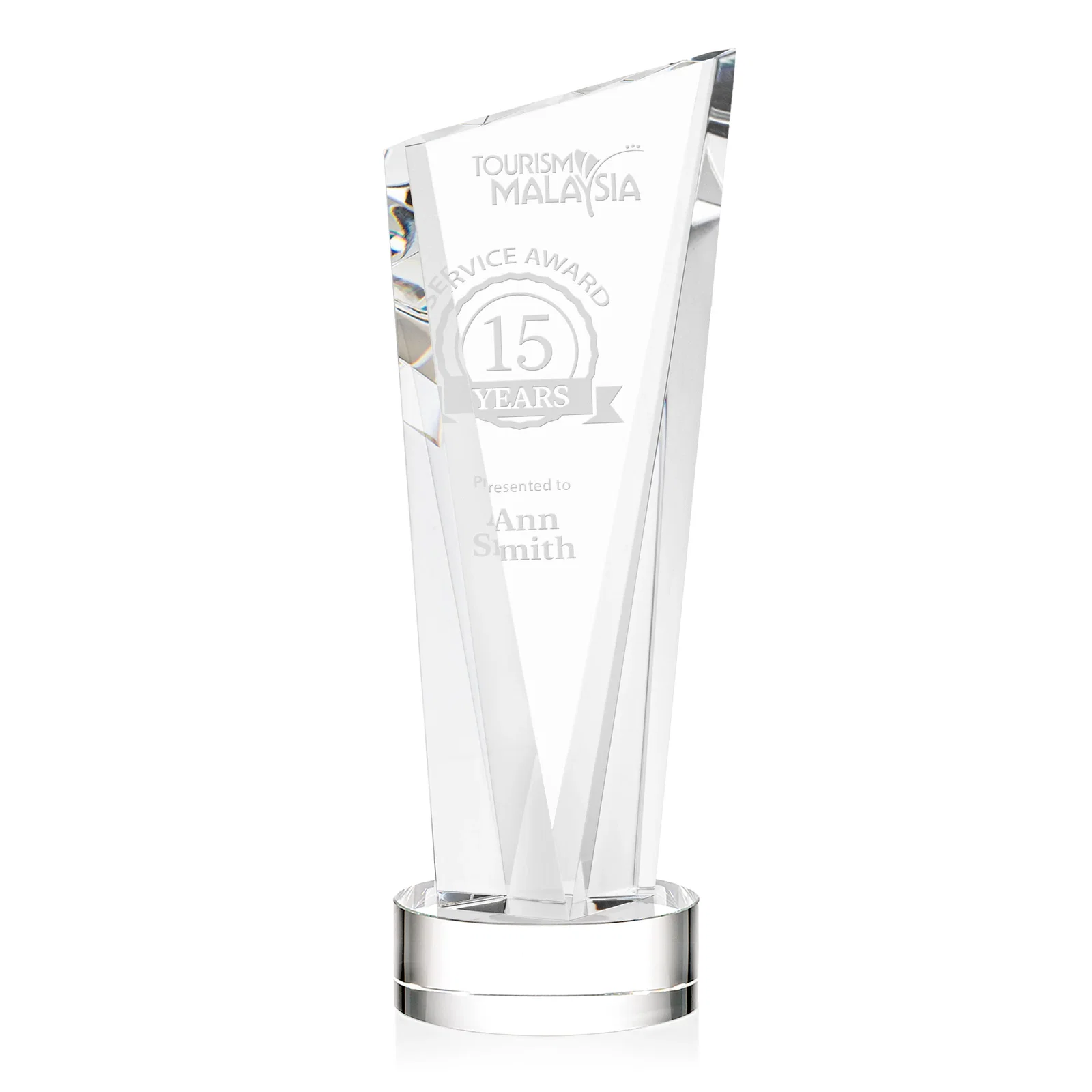 Custom Slant-Top Optical Crystal Award with Optional Base Engraving, awards for sales achievement awards