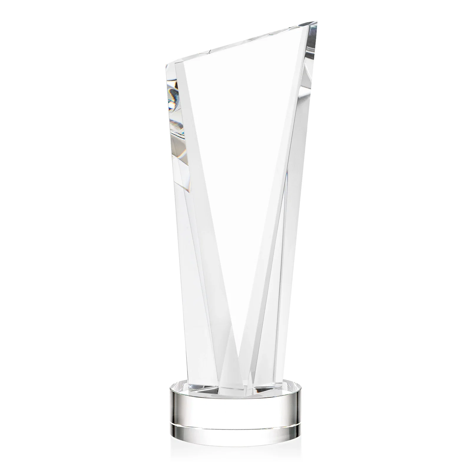 Promotional Slant-Top Optical Crystal Award with Optional Base Engraving, awards for company anniversary events