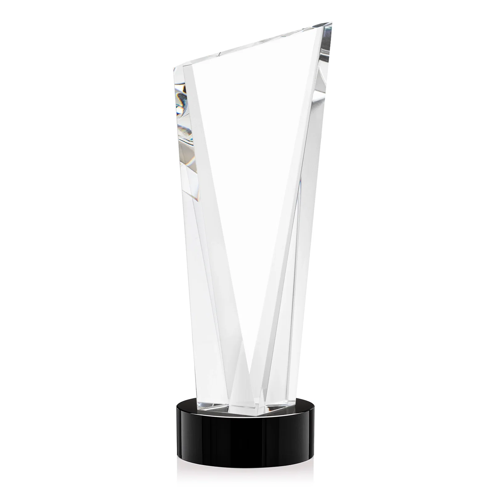 Branded Slant-Top Optical Crystal Award with Optional Base Engraving, awards for team milestone celebrations