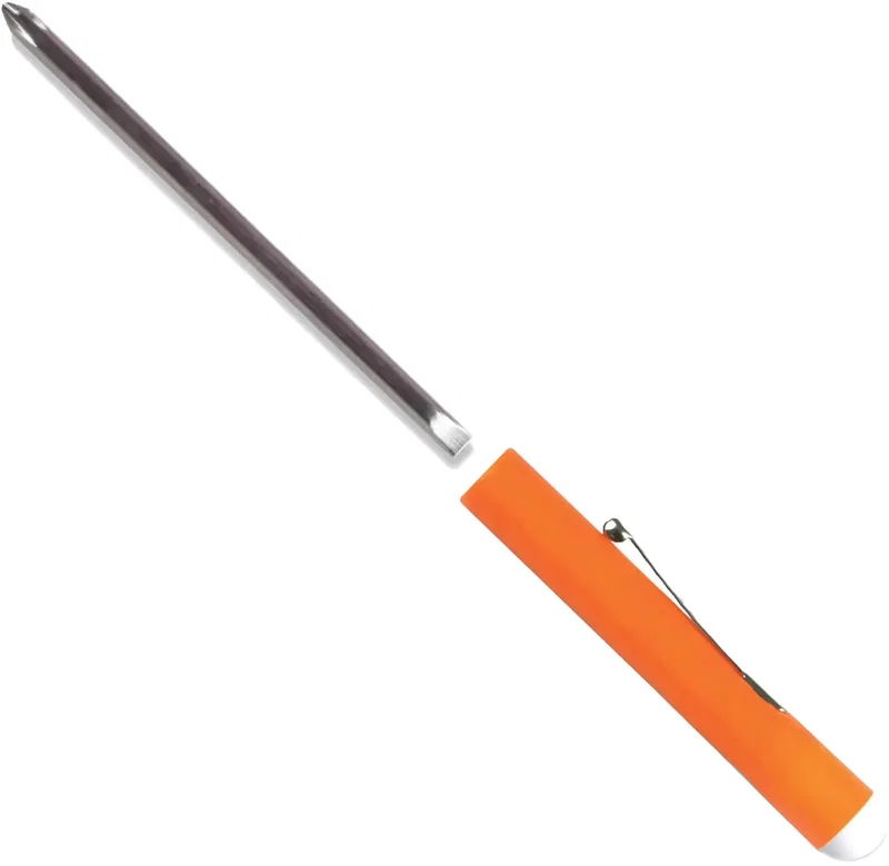 Pocket Screwdriver - Rev 1/8" Flat Tip #0 Phillips Blade w/Button Top — view 18
