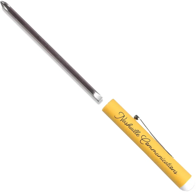 Pocket Screwdriver - Rev 1/8" Flat Tip #0 Phillips Blade w/Button Top — view 4