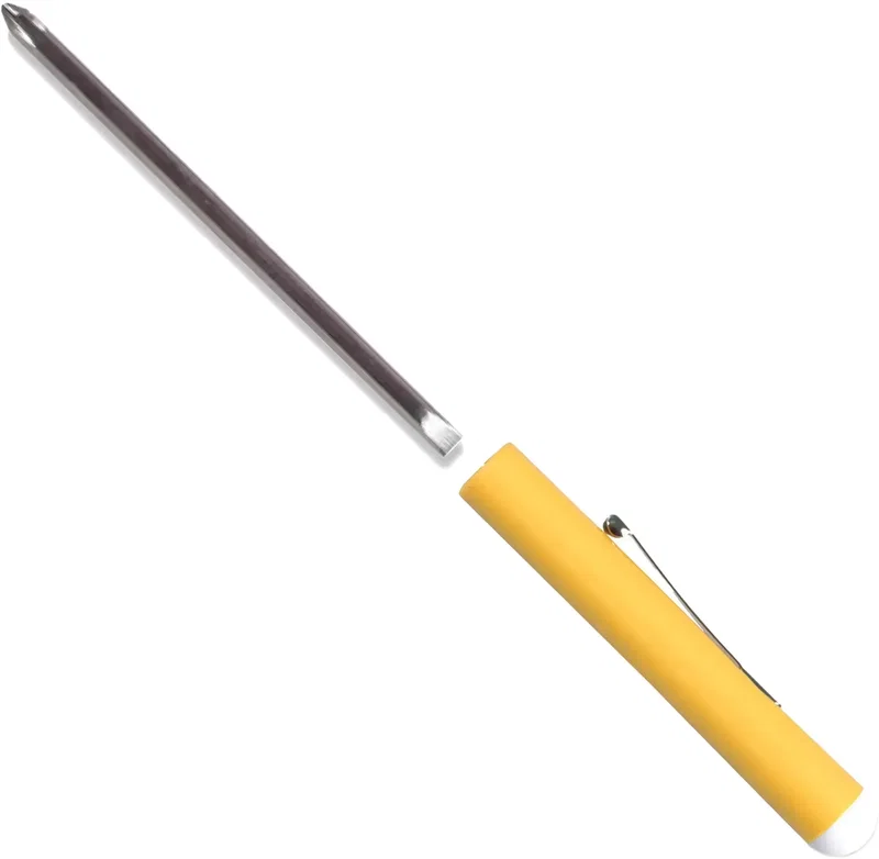 Pocket Screwdriver - Rev 1/8" Flat Tip #0 Phillips Blade w/Button Top — view 7