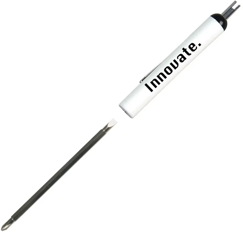 Custom Pocket Screwdriver - Reversible #3-4 Flat Tip #0 Phillips Blade w/Valve Stem Top — view 12