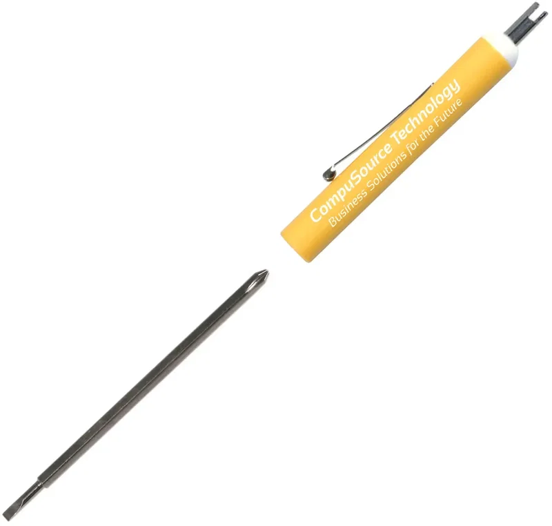 Personalized Pocket Screwdriver - Reversible 2.5mm Tech #0 Phillips Blade/Valve Stem Top