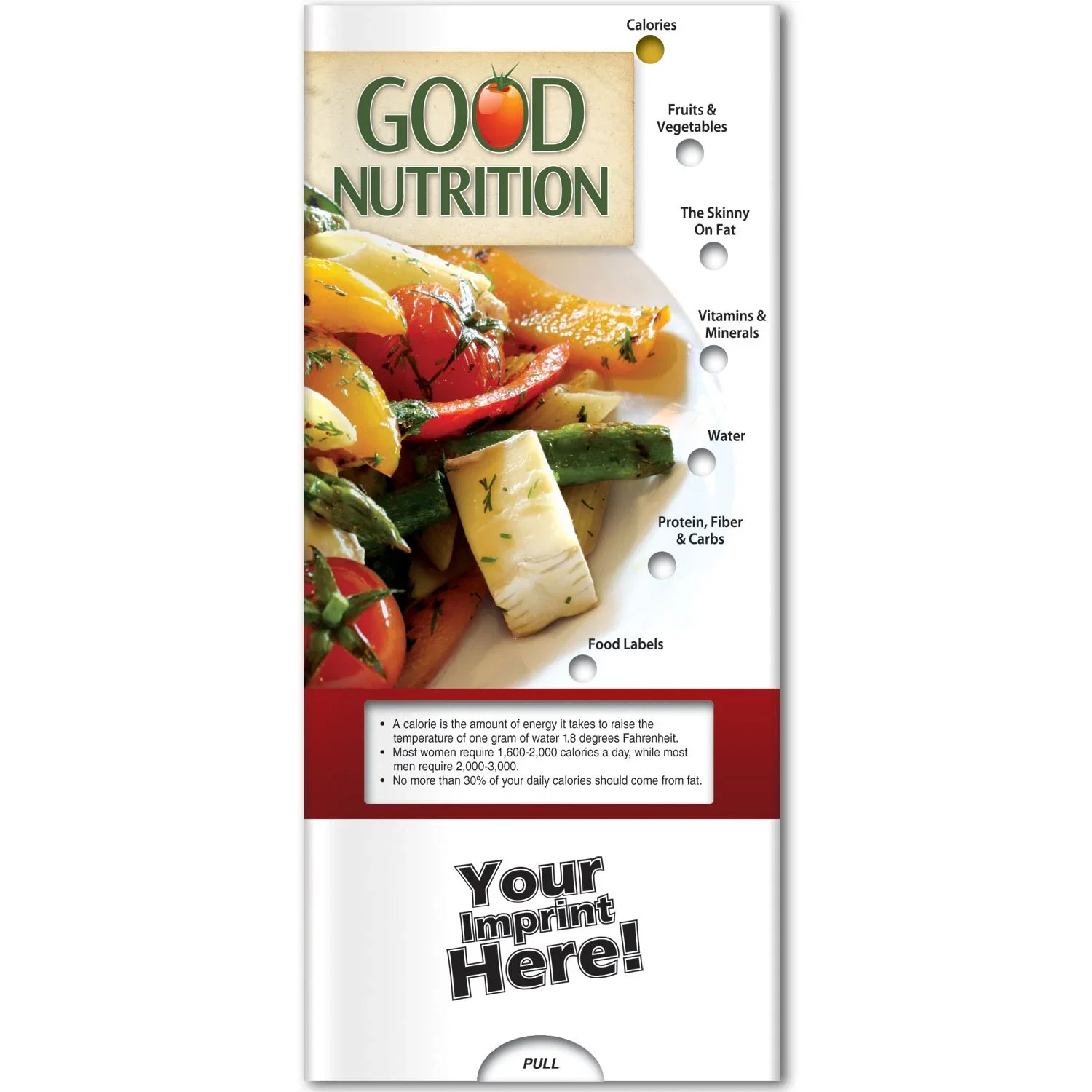 Back of Good Nutrition Pocket Slider with food-label reading and weight management hints