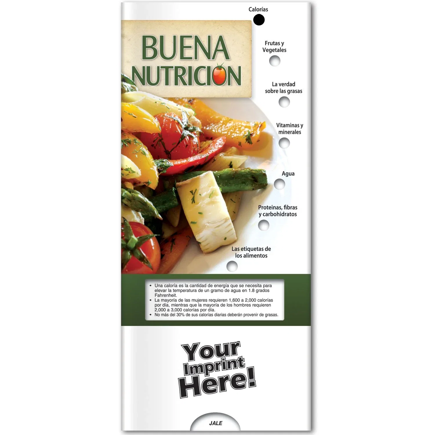 Close-up of Good Nutrition Pocket Slider window displaying healthy eating guidance
