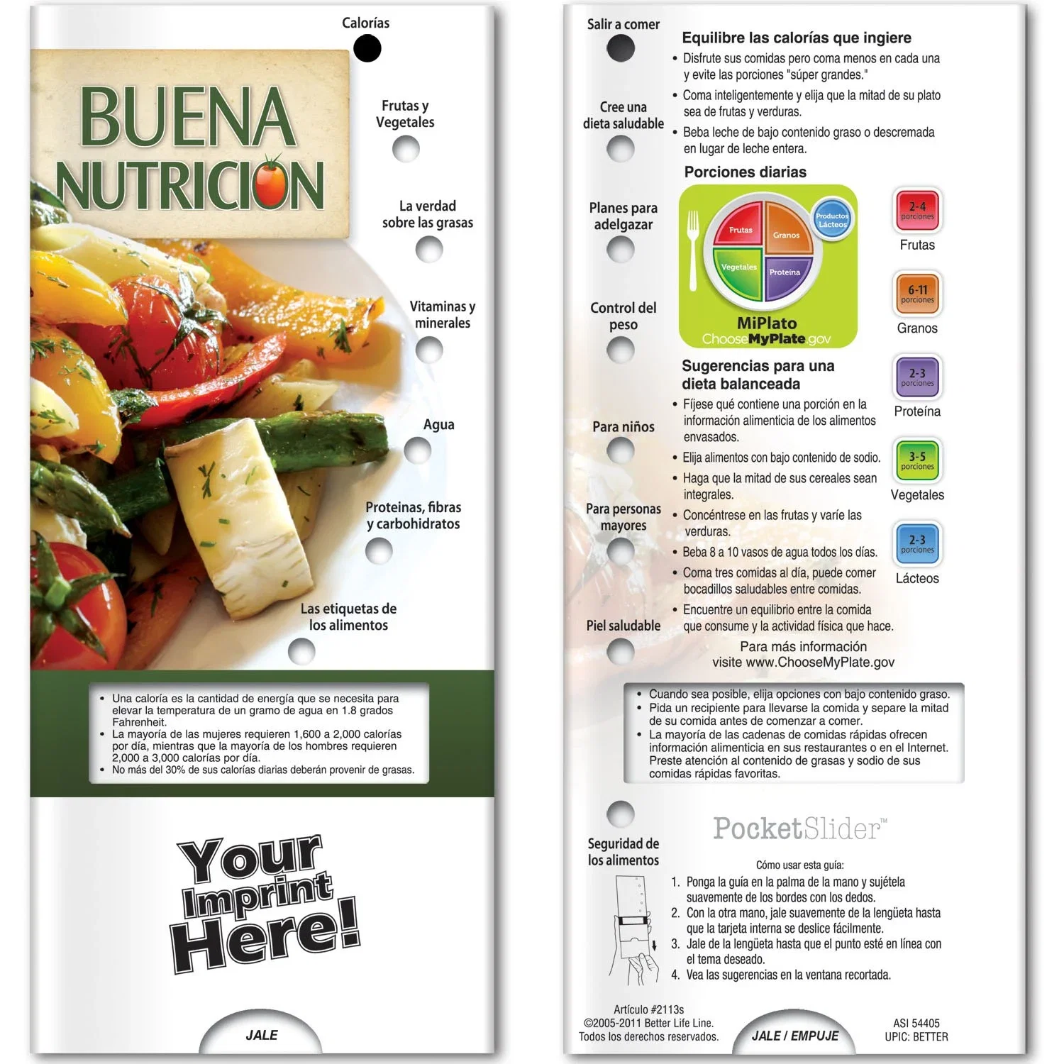 Good Nutrition Pocket Slider detail view of dining-out and motivation tips