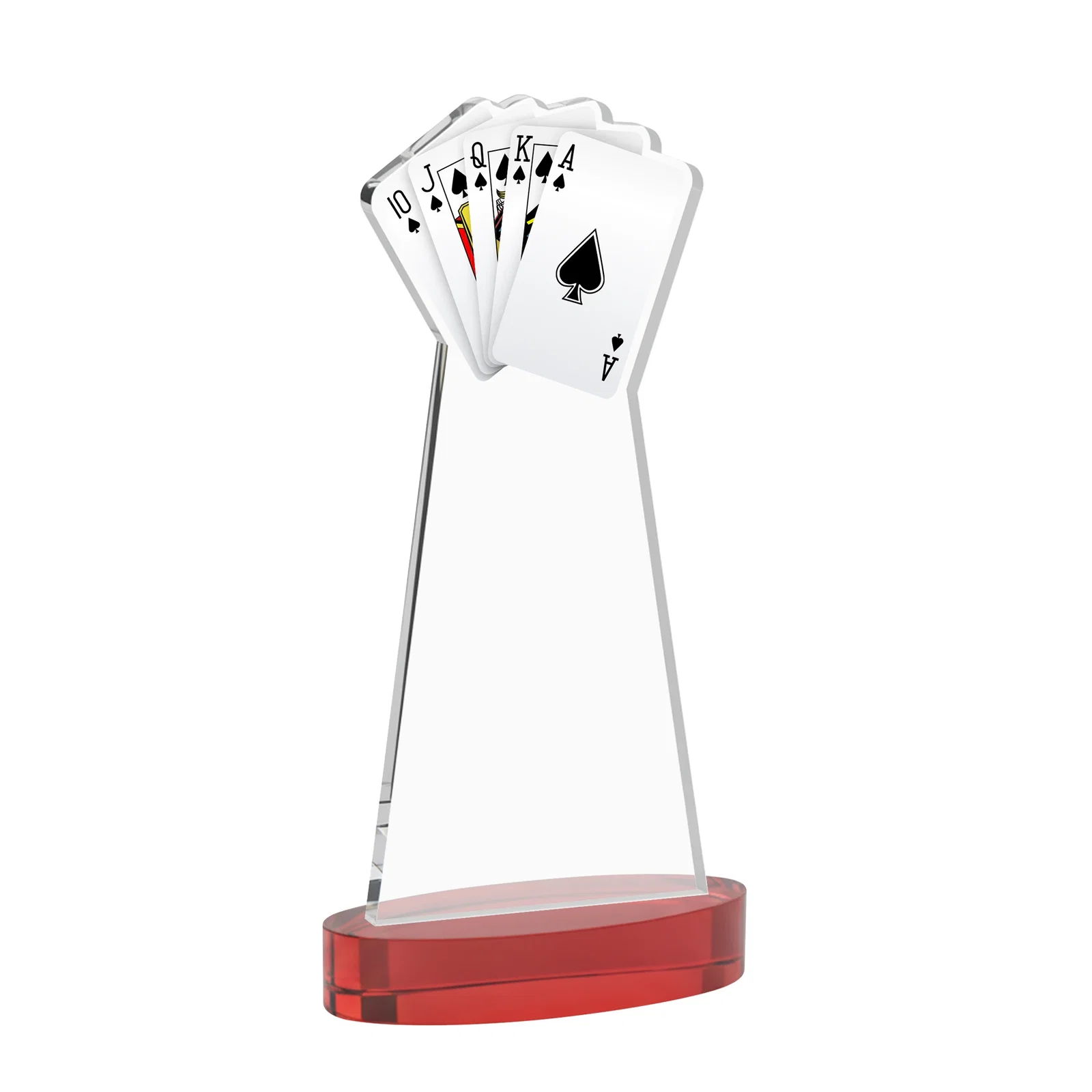 Custom Starfire Crystal Poker Award With Card Cutout, Oval Base, with your logo for safety achievement programs