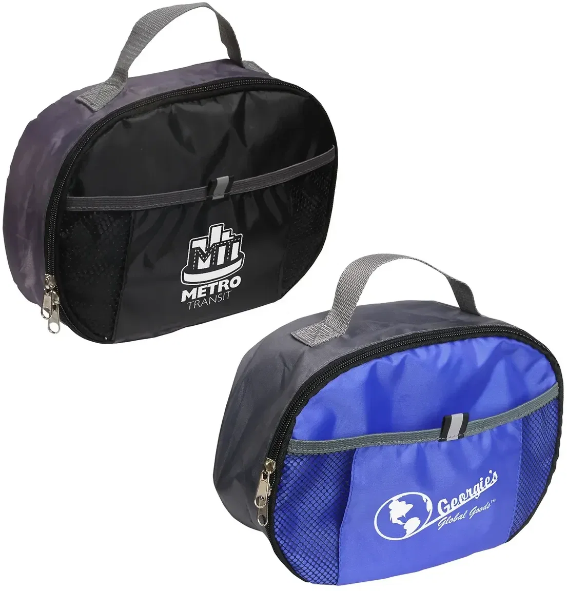 Custom Polar PEVA-lined insulated lunch bag, branded cooler front view with logo area