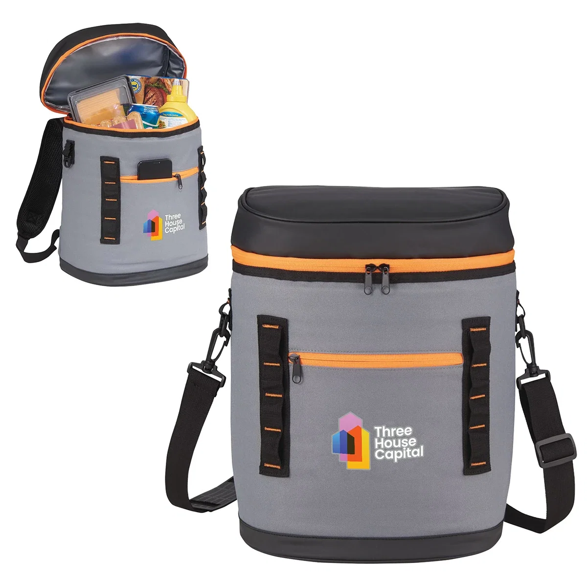 Polaris 20-can RPET cooler backpack with custom logo, hero view