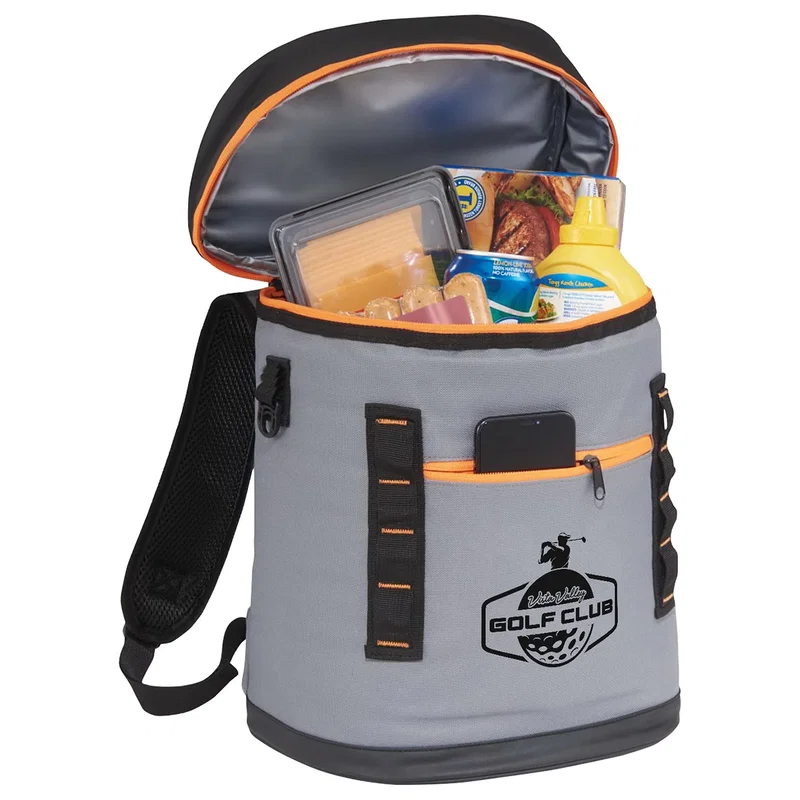 Polaris 20-can logo cooler backpack, back view