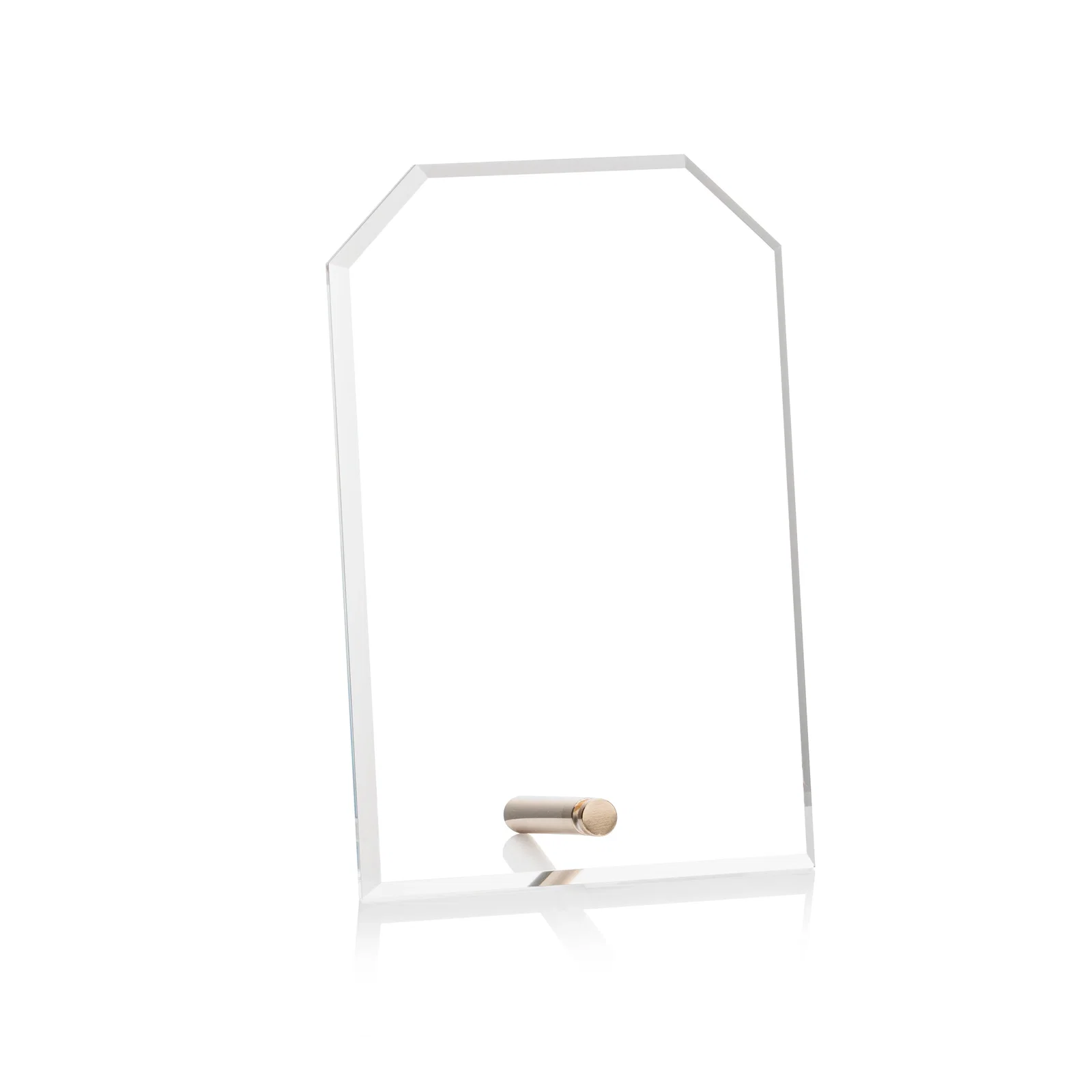 Personalized Beveled Acrylic Clipped-Corner Tower Award with Easel Pin for team milestone celebrations