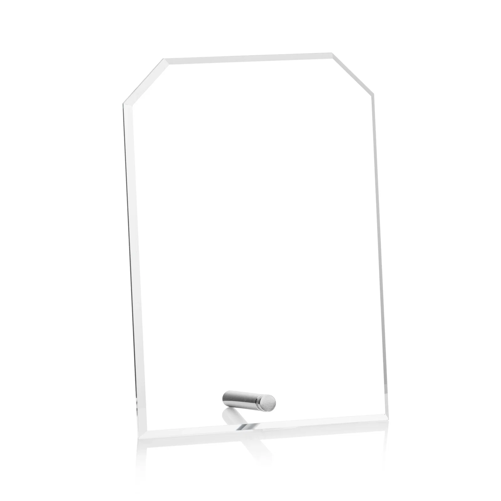 Personalized Beveled Acrylic Clipped-Corner Tower Award with Easel Pin for volunteer appreciation