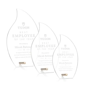 Beveled Acrylic Flame Award with Easel Pin