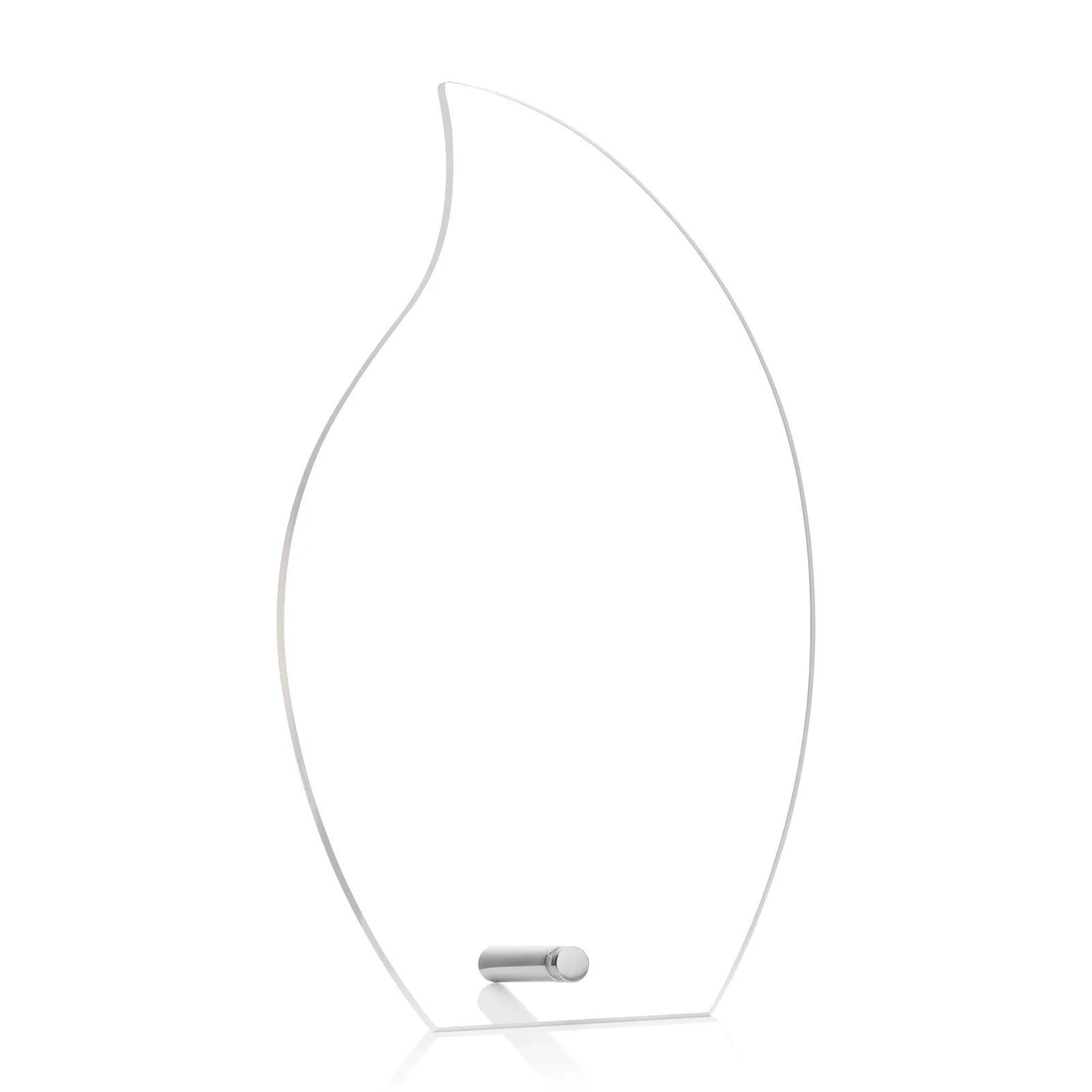 Personalized Beveled Acrylic Flame Award with Easel Pin for volunteer appreciation
