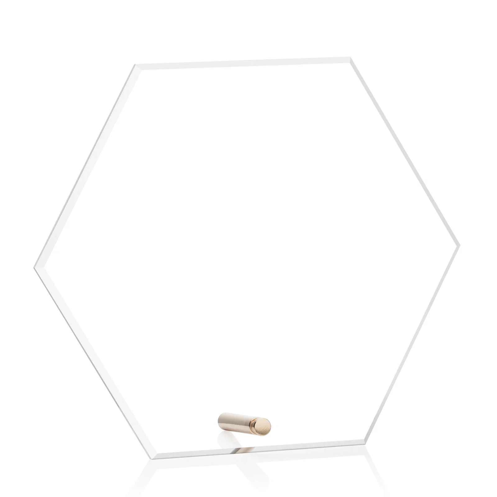 Personalized Beveled Acrylic Hexagon Award with Easel Pin for donor appreciation