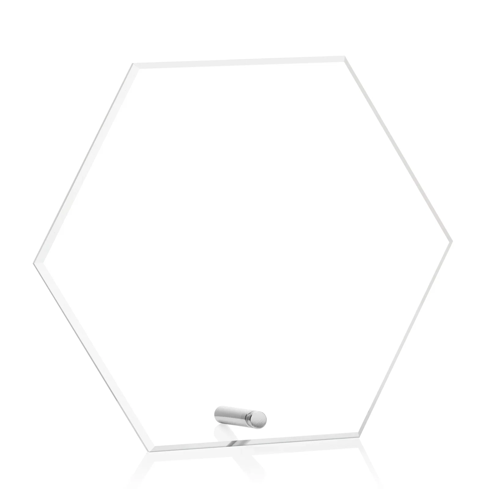 Personalized Beveled Acrylic Hexagon Award with Easel Pin for graduation ceremonies